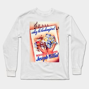 Chez la boulangère! Biscottes et Pâtes, Bakery & Biscuits Joseph-Milliat 1938 Long Sleeve T-Shirt